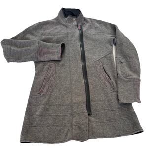 Title Nine Wool Blend Sweater Jacket Size S Small Swacket Full Zip Purple Gray